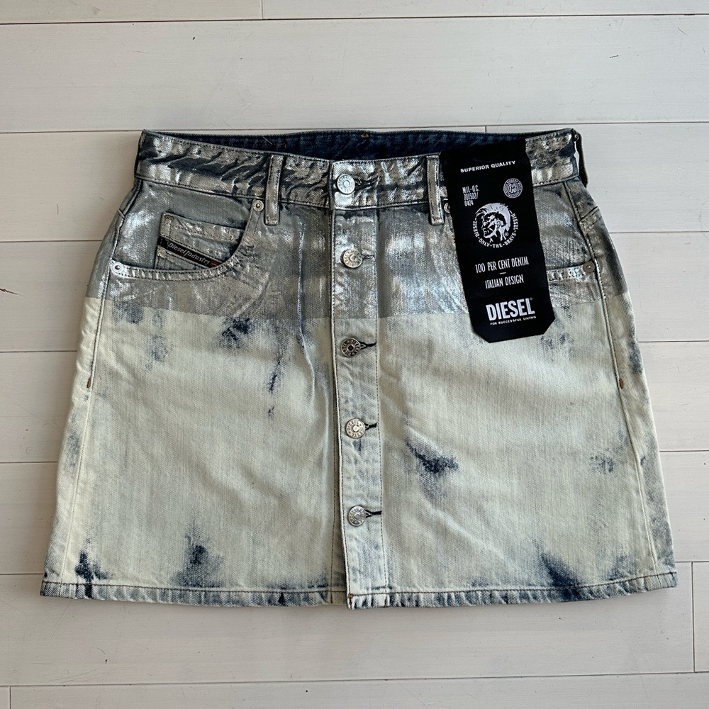 NWT Diesel Lightwash Denim Mini Skirt